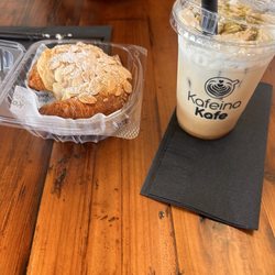 Kafeina Kafe - Almond croissant & kafeina ice latte extremely