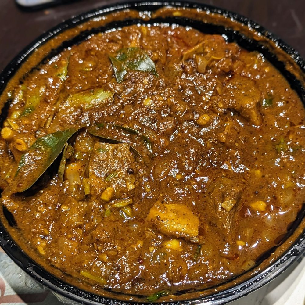 Madras Grill - Goat pepper fry ($19) bit oily but delicious - Indian Near Me - Chelmsford, Massachusetts