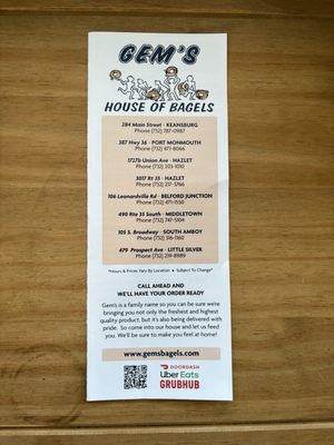 Menu photo 1 Gems - Broadway Bagels South Amboy, NJ