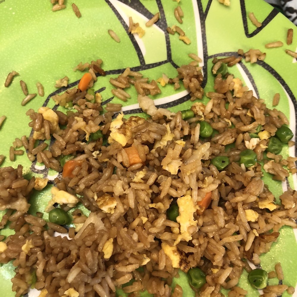 Chicken fried rice with vegetables when I ordered chicken fried rice NO VEGETABLES