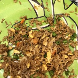 Chicken fried rice with vegetables when I ordered chicken fried rice NO VEGETABLES Chicken fried rice with vegetables when I ordered chicken fried rice NO VEGETABLES