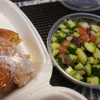 Market Grill - Great value! The Cucumber condiment is really great and the corn muffin is large. Unusual too. But no garlic toum. - Mediterranean Near Me - Torrance, California Market Grill - Great value! The Cucumber condiment is really great and the corn muffin is large. Unusual too. But no garlic toum. - Mediterranean Near Me - Torrance, California