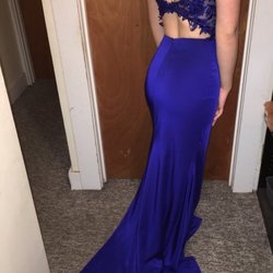 Anna's Alteration - Here is before I had the train on my dress, afterwards she created a better voluminous dress for me so I wouldn't be tripping all night!!