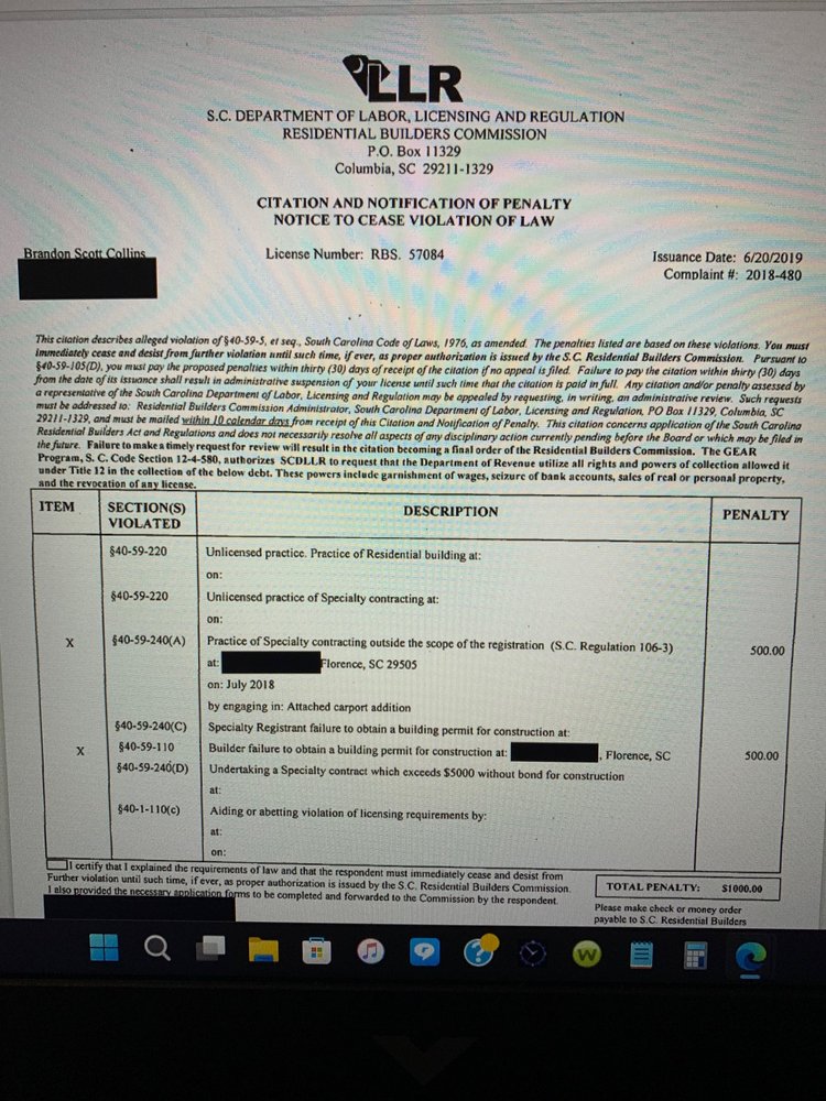 Slide of Collins Roofing