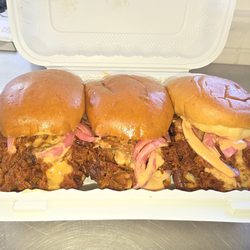 Porkbusters BBQ - Kansas City pulled pork sliders.