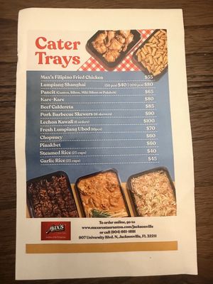 Menu photo 1 Max’s Restaurant - Jacksonville Jacksonville, FL Menu photo 1 Max’s Restaurant - Jacksonville Jacksonville, FL