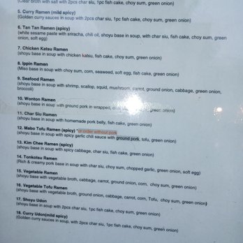 Miyoshi Ramen - Menu - Ramen Near Me - Kailua, Hawaii