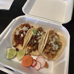 Raymundo's Family Taqueria - From left: chorizo, pork, chicken