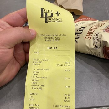 Little Provence Cafe - Receipt - Breakfast & Brunch Near Me - Arcadia, California Little Provence Cafe - Receipt - Breakfast & Brunch Near Me - Arcadia, California