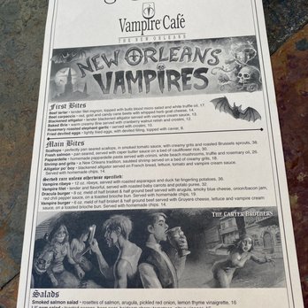Vampire Cafe - Menu - Cafes Near Me - New Orleans, Louisiana Vampire Cafe - Menu - Cafes Near Me - New Orleans, Louisiana