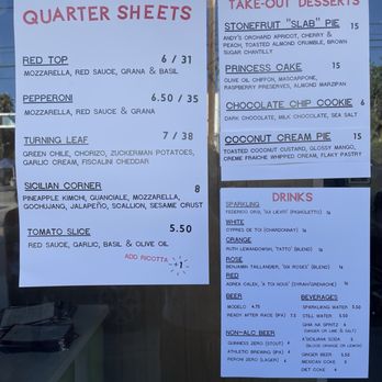 Quarter Sheets - Take Out Menu - Pizza Near Me - Los Angeles, California Quarter Sheets - Take Out Menu - Pizza Near Me - Los Angeles, California