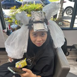 My daughter wanted her hair done with highlights for her birthday and she loved it. My daughter wanted her hair done with highlights for her birthday and she loved it.