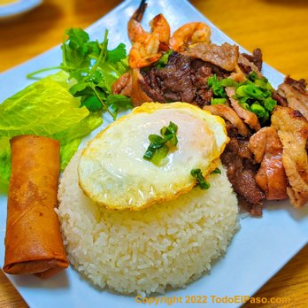 Pho & Rolls - a plate of food on a table - Vietnamese Near Me - El Paso, Texas Pho & Rolls - a plate of food on a table - Vietnamese Near Me - El Paso, Texas
