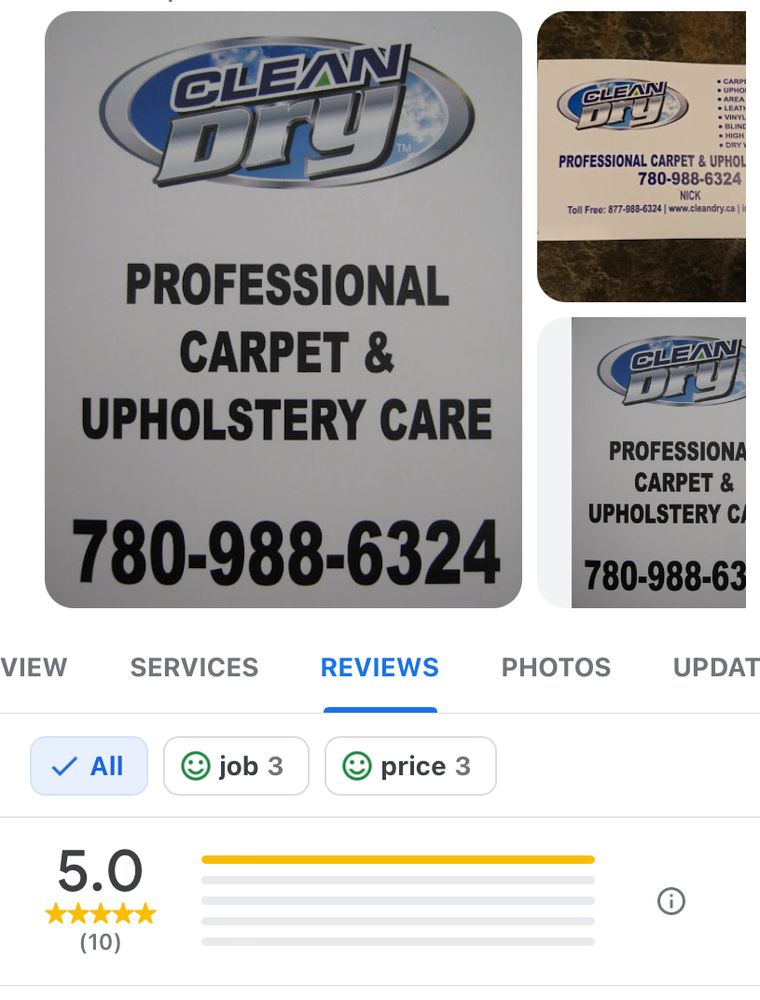 CLEAN DRY Updated July 2024 Request a Quote Edmonton, Alberta Carpet Cleaning Phone