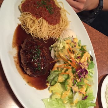 Akane Chaya - Meat sauce combination with hamburger steak. Such big portions!!! - Japanese Near Me - Gardena, California