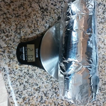 Juan Pollo - The "1 pound Burrito" weighing in at 2lbs. Not complaining at all - Mexican Near Me - Moreno Valley, California