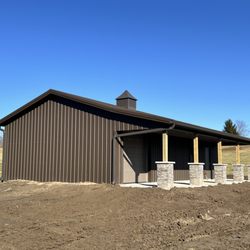 Hilty Buildings - Burnished Slate Frost paint color, turned out amazing!