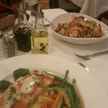Cafe Grazie - Oh my, salmon over polenta and a shrimp & sausage pasta. Amazing. - Italian Near Me - Santa Fe, New Mexico Cafe Grazie - Oh my, salmon over polenta and a shrimp & sausage pasta. Amazing. - Italian Near Me - Santa Fe, New Mexico