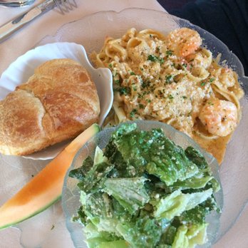 Mary's Restaurant - Seafood pasta with Caesar salad - New American Near Me - Herrin, Illinois Mary's Restaurant - Seafood pasta with Caesar salad - New American Near Me - Herrin, Illinois