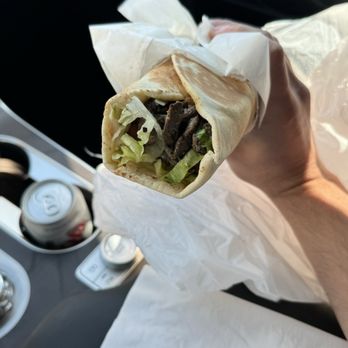 Maira Mediterranean Grill - Beef Shawarma to go about a foot long very good - Middle Eastern Near Me - Louisville, Kentucky