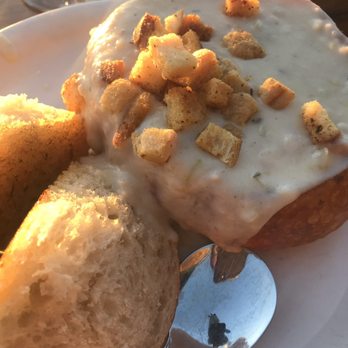 Blue Sky Bistro - Clam chowder in a bread bowl - amazing! - Seafood Near Me - Morro Bay, California Blue Sky Bistro - Clam chowder in a bread bowl - amazing! - Seafood Near Me - Morro Bay, California