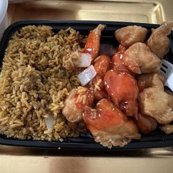 Golden City Chinese Restaurant - Sweet and sour chicken combo.
