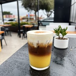 Spruce Cafe - Bumble bee drink - OJ and Espresso? YASSSSSS