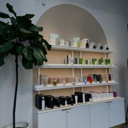 Heyday - Bethesda Row - Skincare products in the waiting area