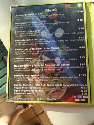 Menu photo 3 Al Natural Cabo San Lucas, BCS