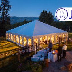 Jamison's Party Rental - White Wedding Tent Rental With Sidewalls and Lighting