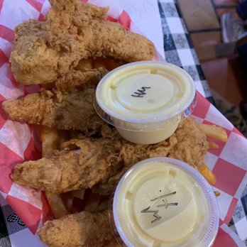 Champy's Famous Fried Chicken - Adult chicken finger basket with honey mustard - Southern Near Me - Alabaster, Alabama Champy's Famous Fried Chicken - Adult chicken finger basket with honey mustard - Southern Near Me - Alabaster, Alabama
