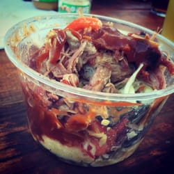 Sublime Smoke - This is a pork sundae. Delicious pulled pork, cole slaw, collard greens, and corn bread. Unbelievable!