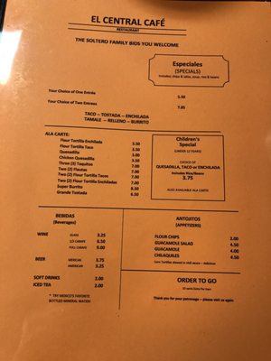 Menu photo 6 El Central Cafe Yuba City, CA Menu photo 6 El Central Cafe Yuba City, CA