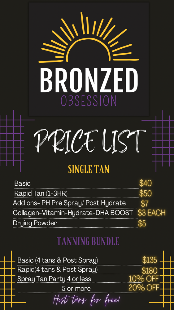 BRONZED OBSESSION Updated April 2024 Cedar Rapids, Iowa Spray