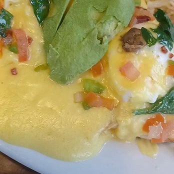 Chris' Cafe - Loaded Traditional Eggs Benedict  Add-ons: Avocado Extra Hollandaise Sauce - Cafes Near Me - Clearfield, Utah