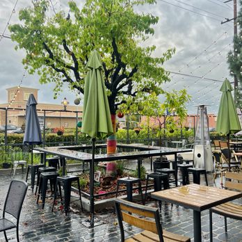 Paris Baguette - Rainy Patio | IG @moniquedao - Bakeries Near Me - Brea, California