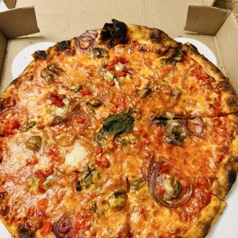 Raging Masshole Pizza - East Coast Wise Guy (veggie version, subbing mushrooms for sausage) - Pizza Near Me - Norton, Massachusetts Raging Masshole Pizza - East Coast Wise Guy (veggie version, subbing mushrooms for sausage) - Pizza Near Me - Norton, Massachusetts