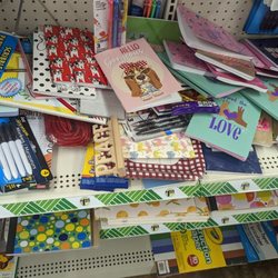 Dollar Tree - Stationary section is a mess