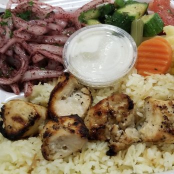 Kabab Crush - Chicken kabab combo plate 1 skewer. Sumac onions & middle eastern salad. - Mediterranean Near Me - Artesia, California