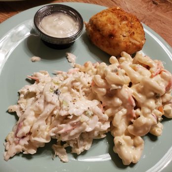 Crab Bag - My $26 crabcake, coleslaw and mac salad. Crabcake needed seasoning but it was legit crabcake. No lumps, just average. - Seafood Near Me - Ocean City, Maryland Crab Bag - My $26 crabcake, coleslaw and mac salad. Crabcake needed seasoning but it was legit crabcake. No lumps, just average. - Seafood Near Me - Ocean City, Maryland