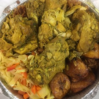 Crown Bakery - Curry Chicken, cabbage, carrots, plantations and rice and peas. I'm gonna crush this joint!!! #crownbakery #feedme - Caribbean Near Me - Washington, DC, District of Columbia