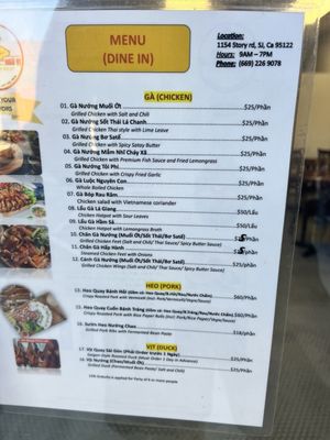 Menu photo 3 Ga Nuong Ngu Vi San Jose, CA