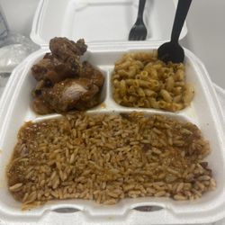 Come Take A Bite Jamaican Cuisine - Rice and peas and stewed chicken
