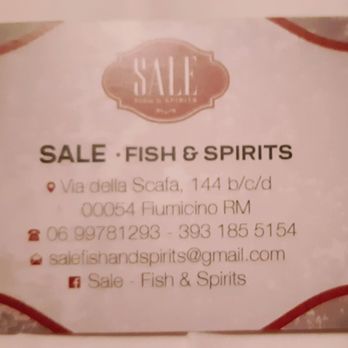 Sale Fish & Spirits - Address and telephone number - Seafood Near Me - Isola Sacra, RM Sale Fish & Spirits - Address and telephone number - Seafood Near Me - Isola Sacra, RM