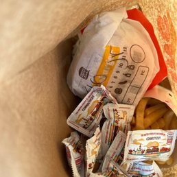 the inside of a bag of food the inside of a bag of food