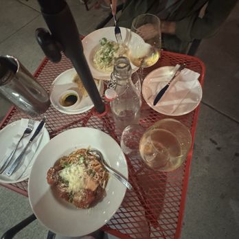 The Twisted Pig - Spaghetti and meatballs, marscapone gnocchi dish and Riesling! - Italian Near Me - St. Catharines, Ontario
