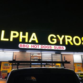 Alpha Gyros - the front of a restaurant at night - Burgers Near Me - Harvey, Illinois