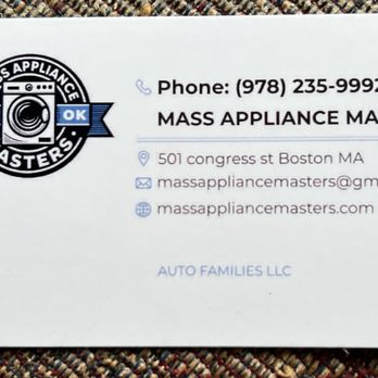 Mass Appliance Masters - Card - Appliances & Repair Near Me