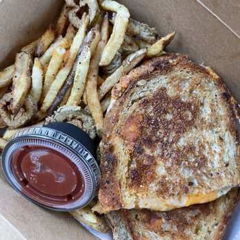 The Gap Café by Perini Ranch - a grilled cheese sandwich and fries - Cafes Near Me - Buffalo Gap, Texas