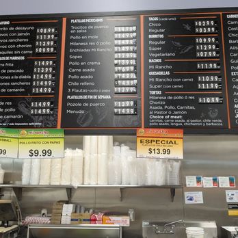 Mi Rancho Supermarket - Menu board - Grocery Near Me - San Francisco, California